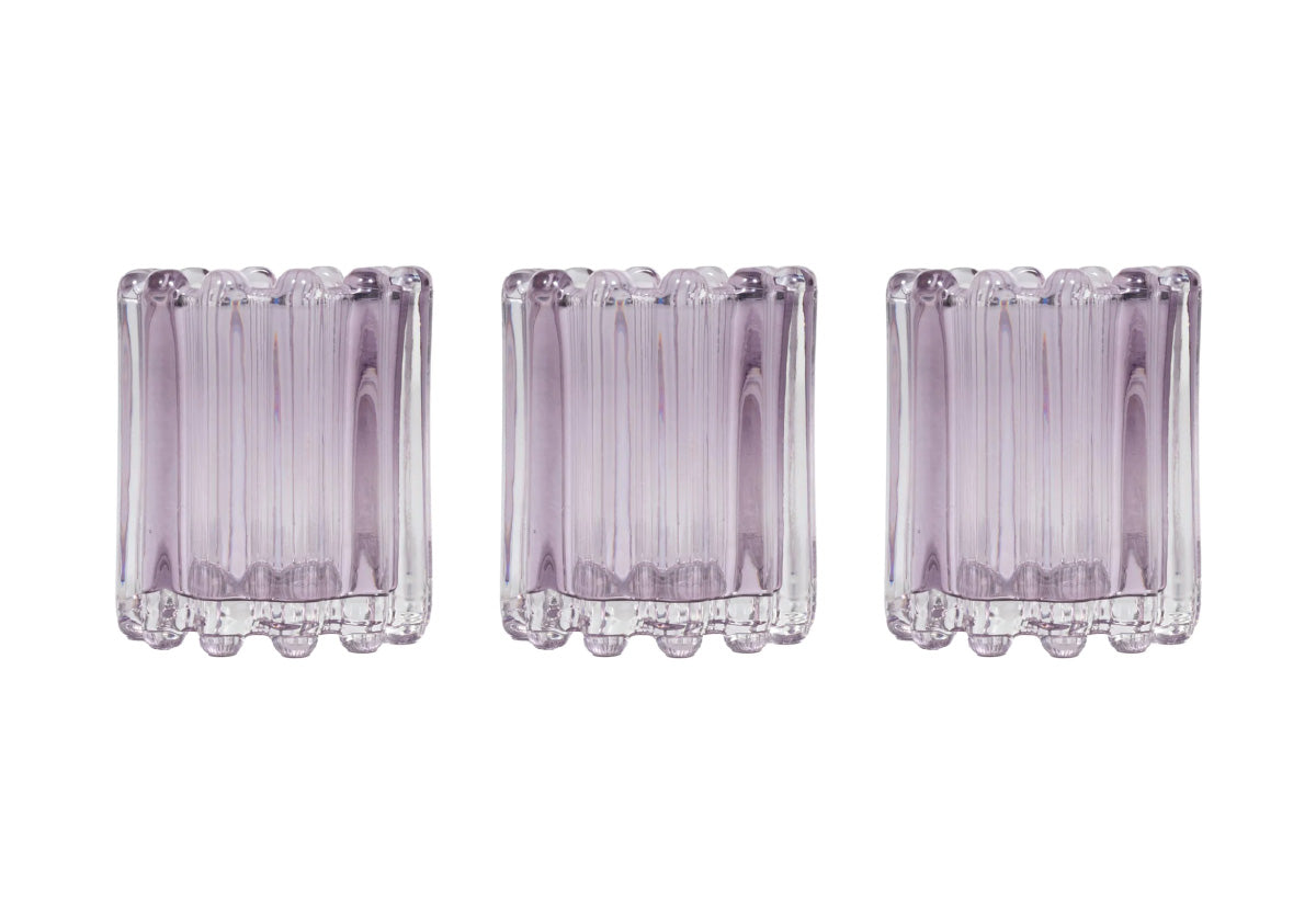 Photophore en verre cannelé texturé avec forme arrondie polyvalente pour n'importe quelle pièce