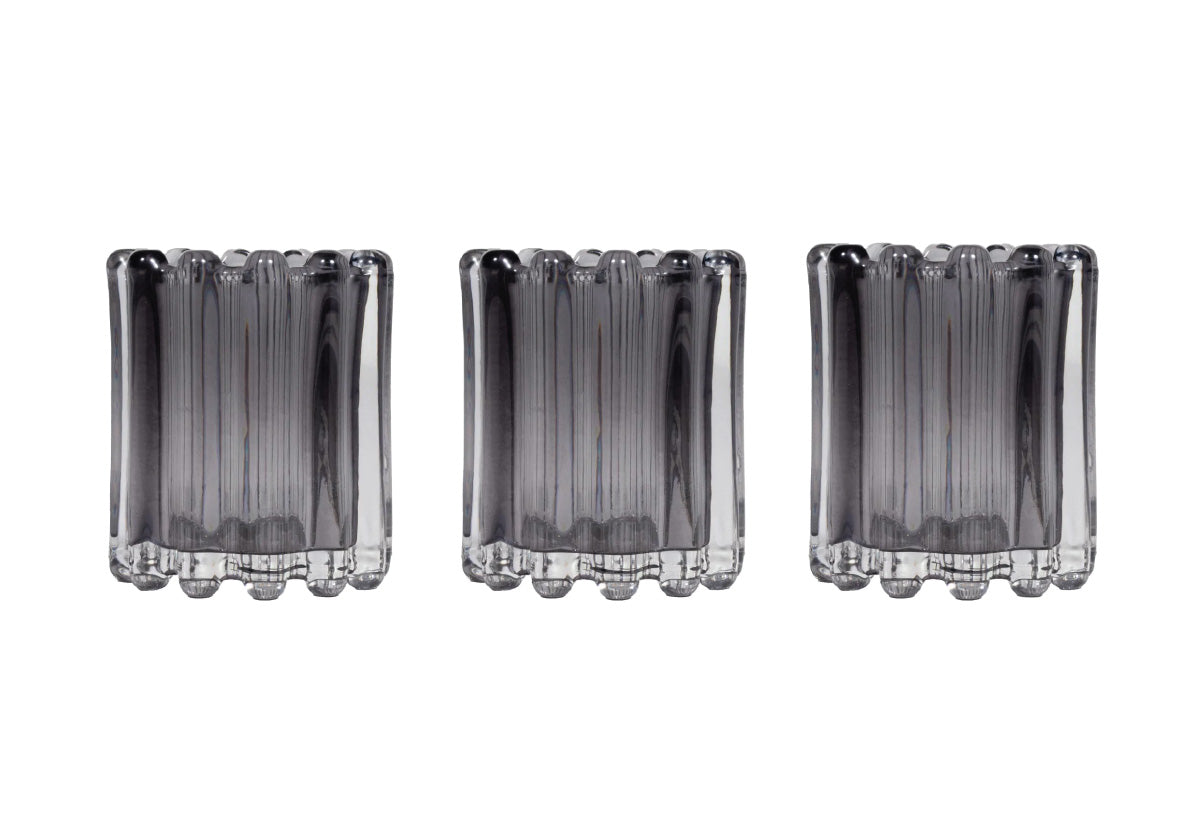 Photophore en verre cannelé texturé avec forme arrondie polyvalente pour n'importe quelle pièce