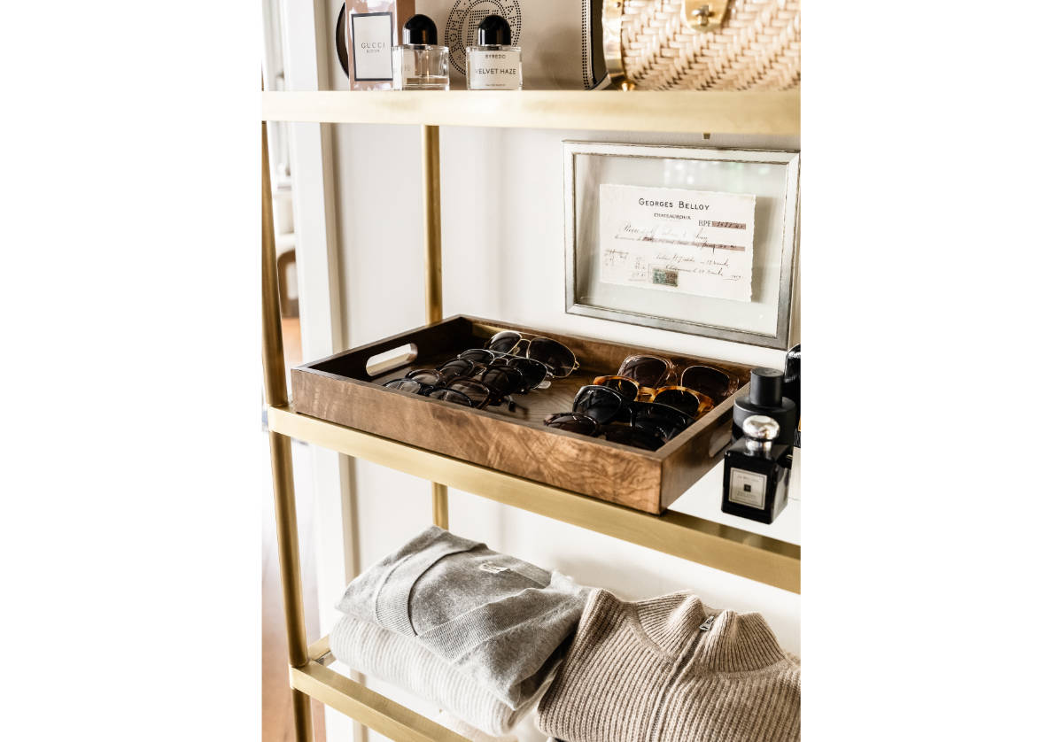 Plateau en bois de loupe avec grain naturel luxueux pour coiffeuse et chariot de bar