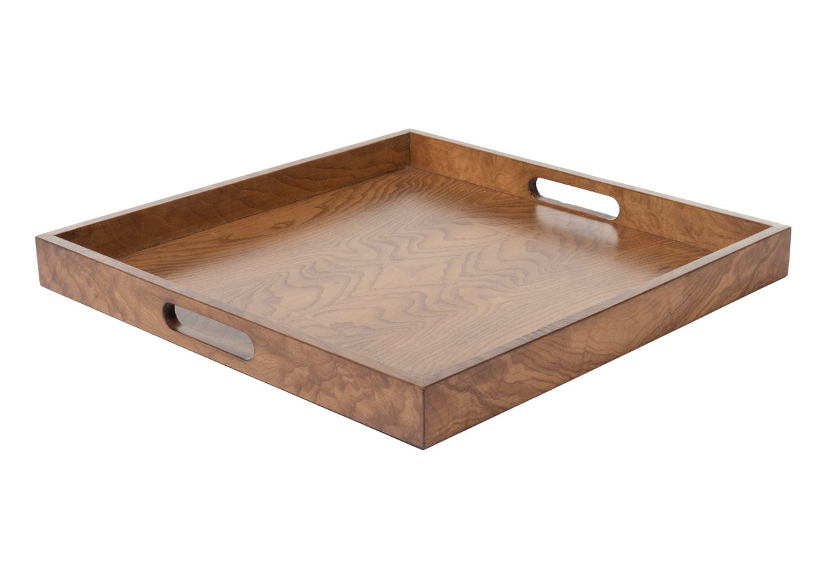 Plateau en bois de loupe avec grain naturel luxueux pour coiffeuse et chariot de bar