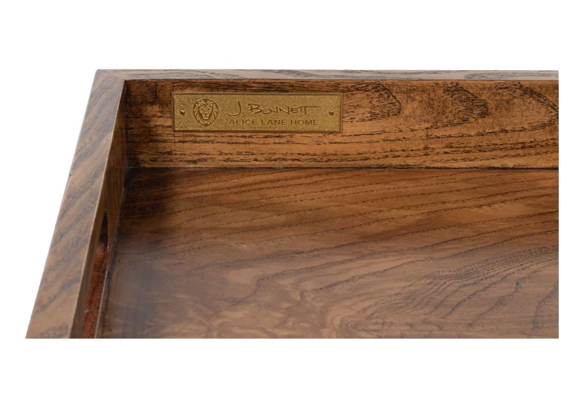 Plateau en bois de loupe avec grain naturel luxueux pour coiffeuse et chariot de bar
