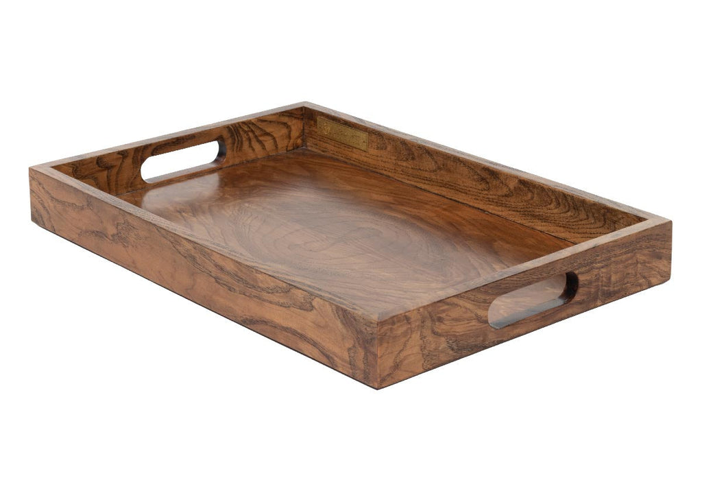 Plateau en bois de loupe avec grain naturel luxueux pour coiffeuse et chariot de bar