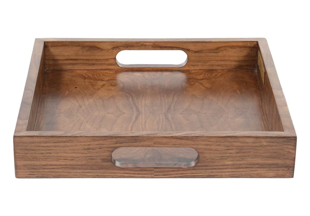 Plateau en bois de loupe avec grain naturel luxueux pour coiffeuse et chariot de bar