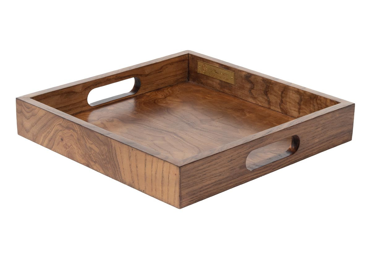 Plateau en bois de loupe avec grain naturel luxueux pour coiffeuse et chariot de bar