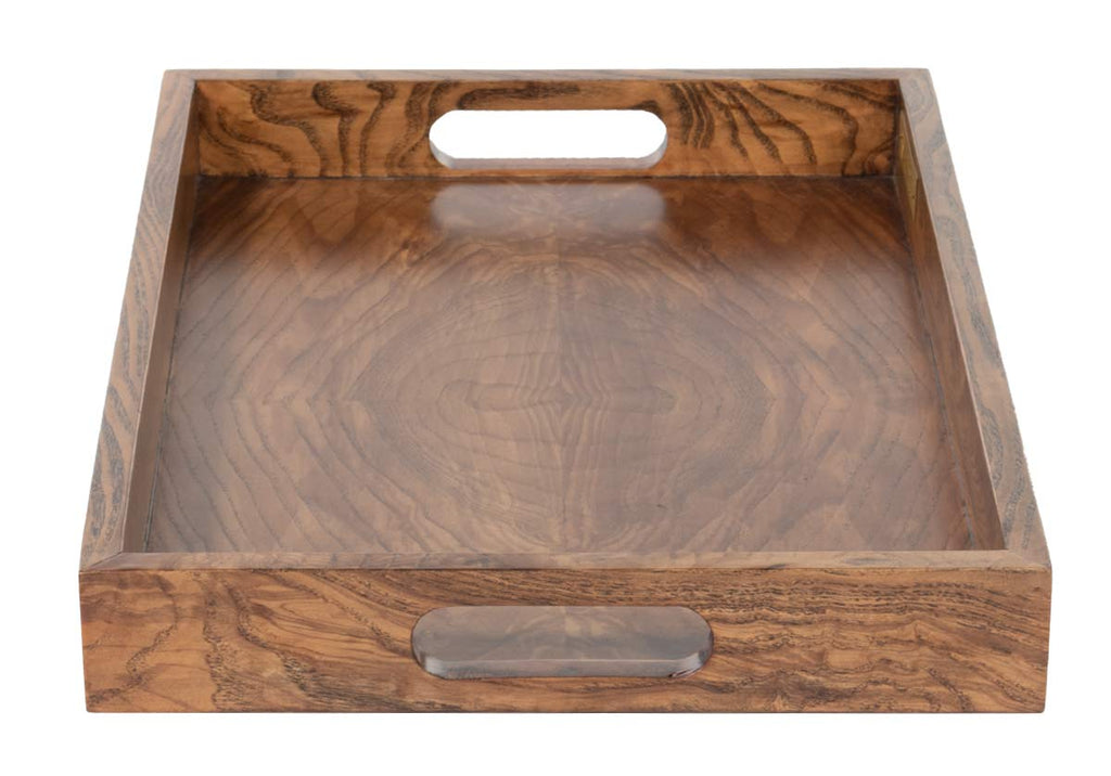 Plateau en bois de loupe avec grain naturel luxueux pour coiffeuse et chariot de bar