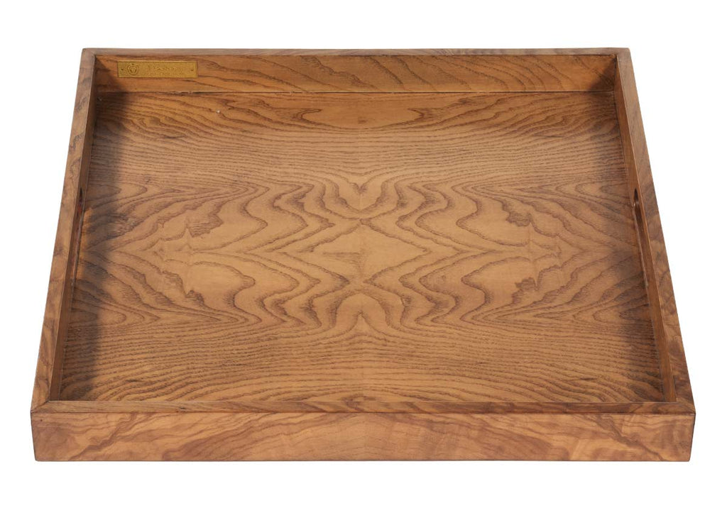 Plateau en bois de loupe avec grain naturel luxueux pour coiffeuse et chariot de bar
