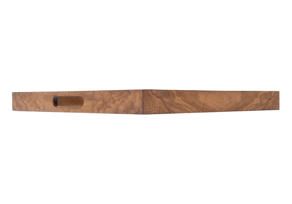 Plateau en bois de loupe avec grain naturel luxueux pour coiffeuse et chariot de bar