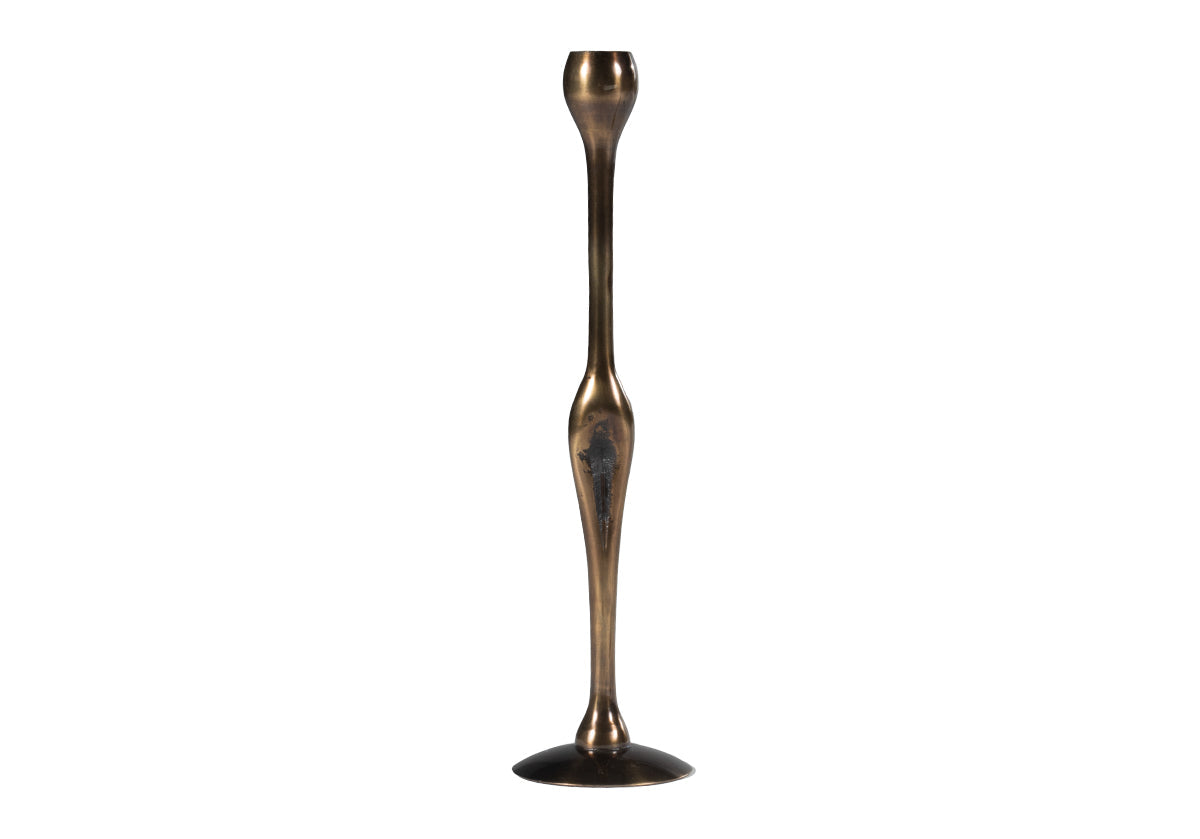 Bougeoir Figuratif en Bronze et Laiton à Forme Sculpturale Chic Années 70 pour Cheminée et Console