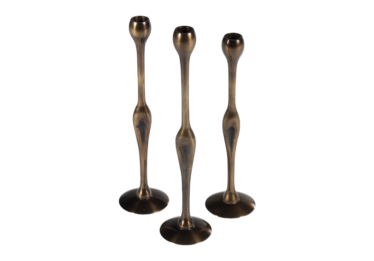 Bougeoir Figuratif en Bronze et Laiton à Forme Sculpturale Chic Années 70 pour Cheminée et Console