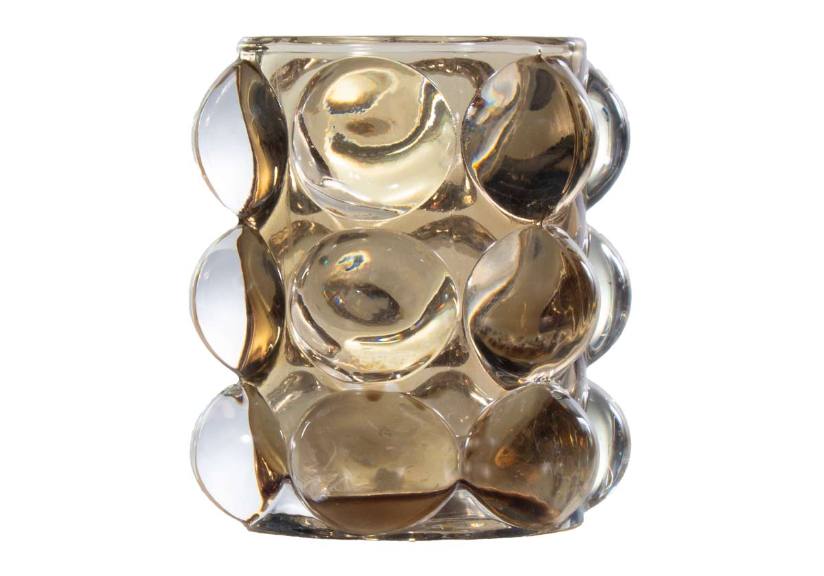 Photophore bulle en verre texturé, forme arrondie polyvalente pour toutes les pièces