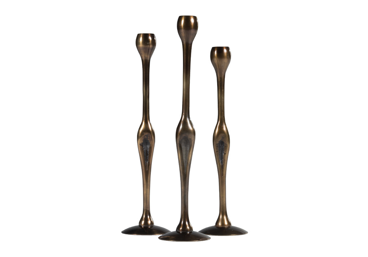 Bougeoir Figuratif en Bronze et Laiton à Forme Sculpturale Chic Années 70 pour Cheminée et Console