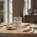 Photophore bulle en verre texturé, forme arrondie polyvalente pour toutes les pièces