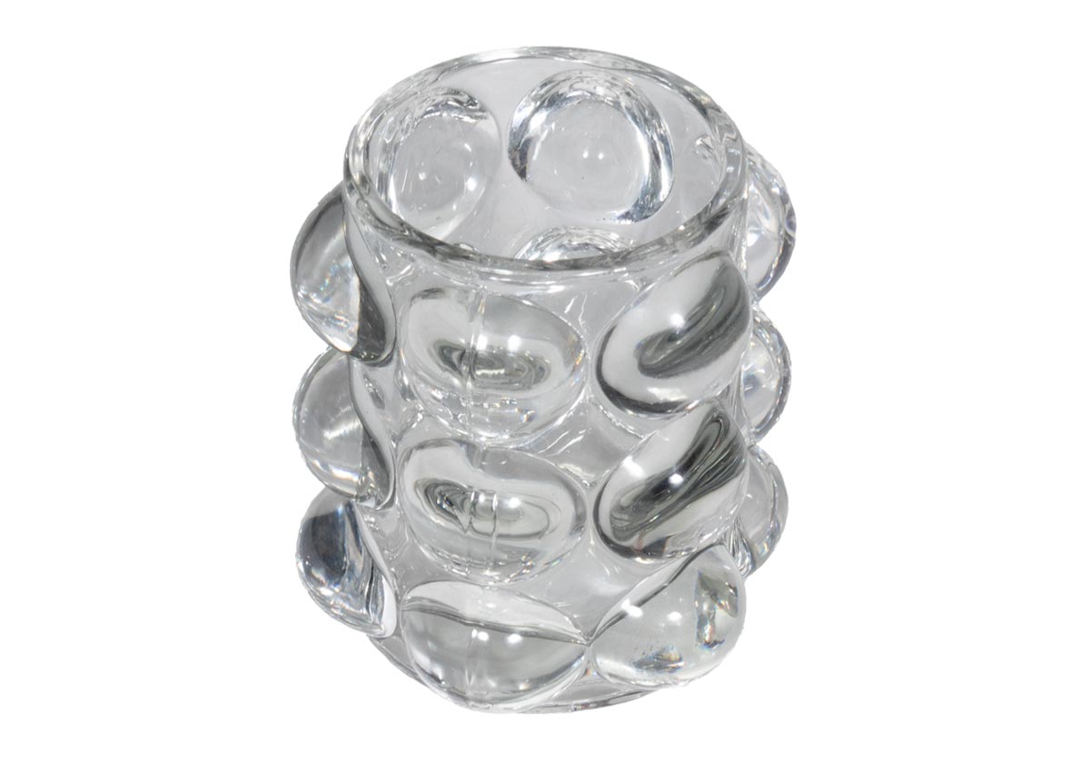 Photophore bulle en verre texturé, forme arrondie polyvalente pour toutes les pièces