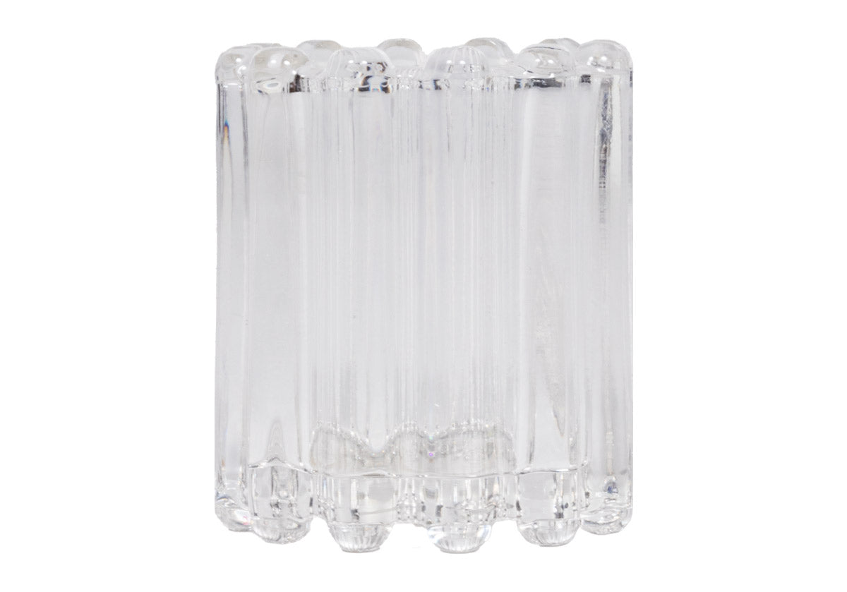 Photophore en verre cannelé texturé avec forme arrondie polyvalente pour n'importe quelle pièce