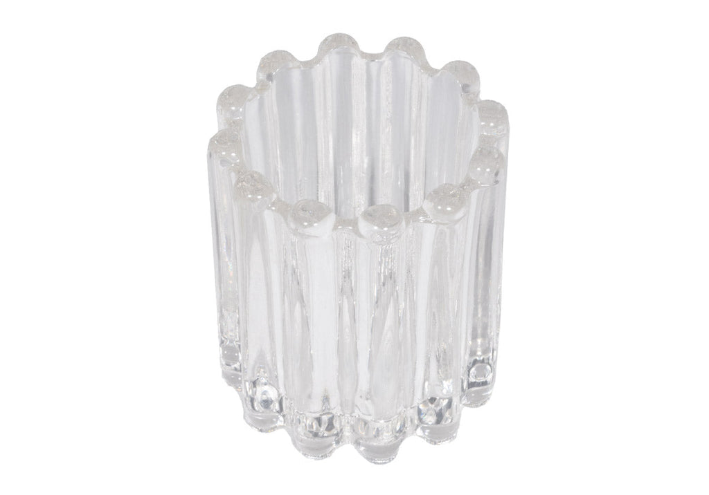 Photophore en verre cannelé texturé avec forme arrondie polyvalente pour n'importe quelle pièce
