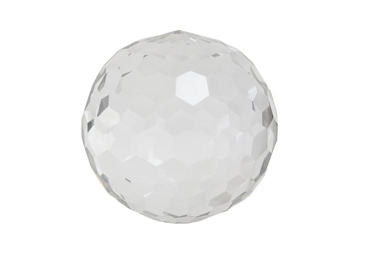Orbe en cristal K1 facetté au design glamour et compact pour étagères et table basse