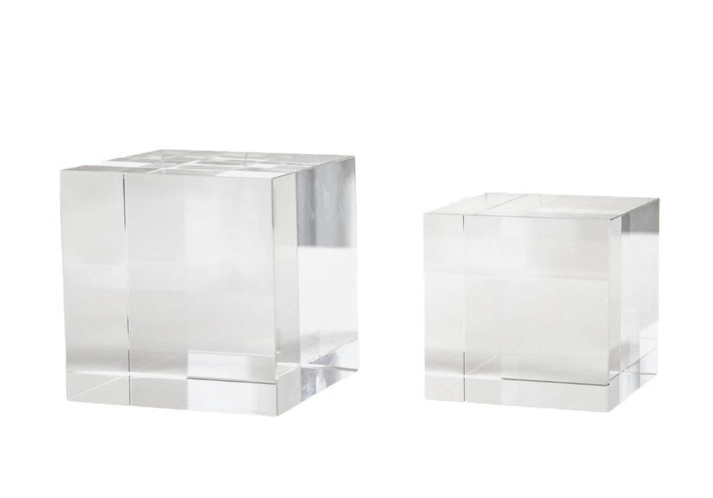 Cube en cristal K1 à facettes avec subtiles touches de coupe pour étagères et table basse