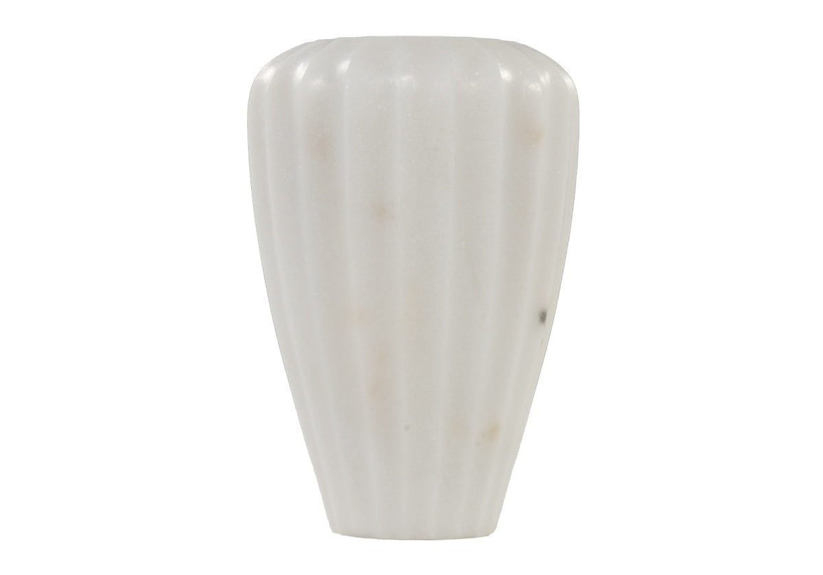 Vase cannelé en marbre blanc avec motif en pierre naturelle pour toutes les pièces