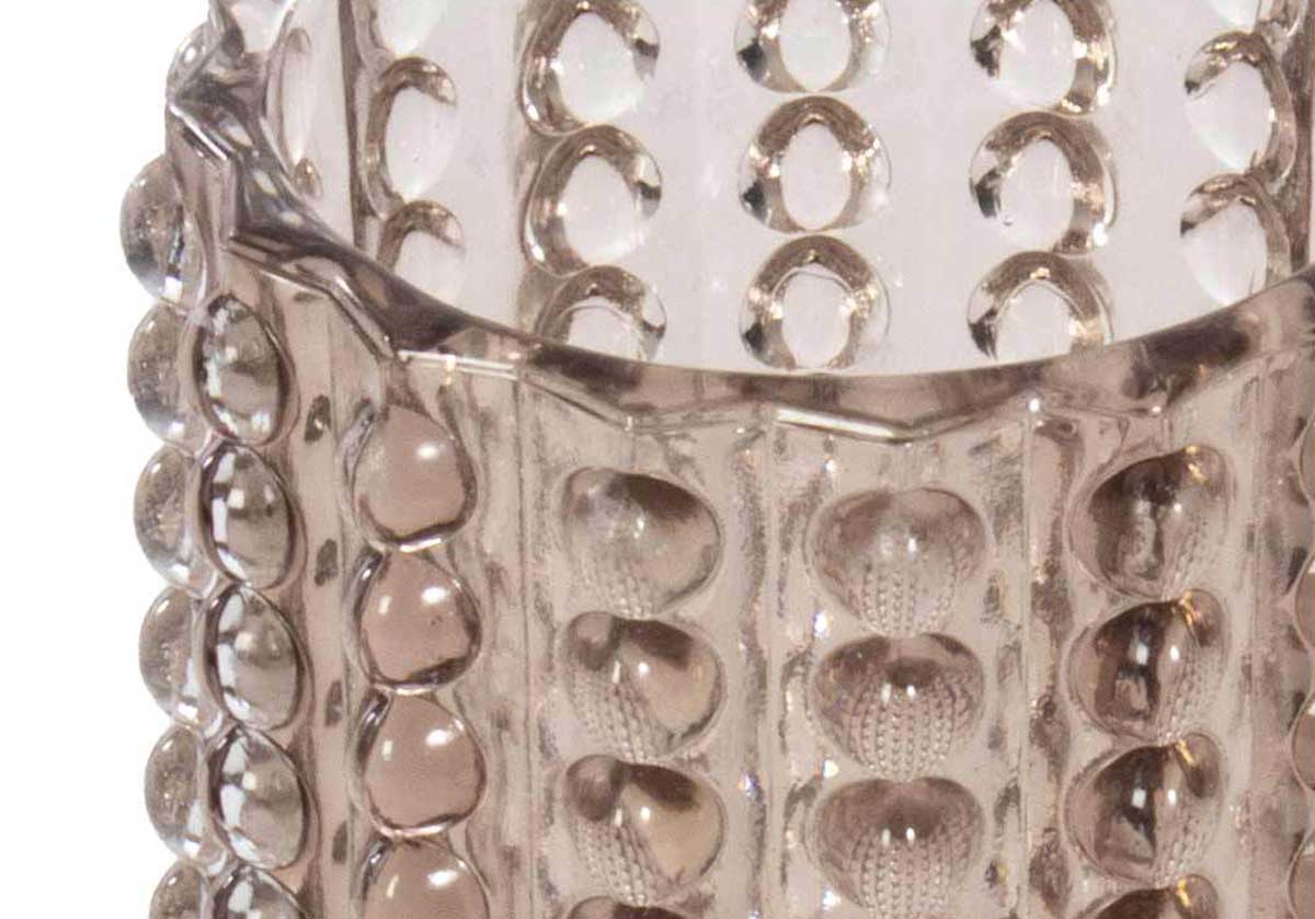 Vase à bulle en verre fumé texturé à picots pour le salon