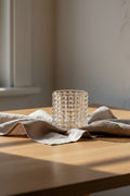 Vase en verre texturé ambré avec motif à bulles pour le salon