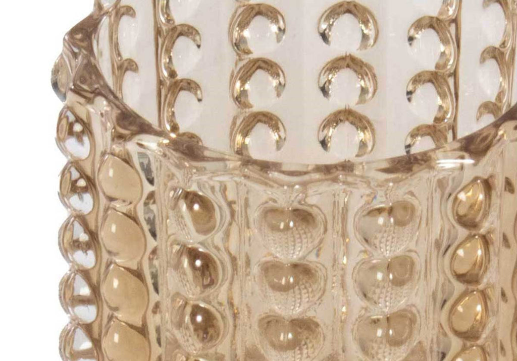 Vase en verre texturé ambré avec motif à bulles pour le salon