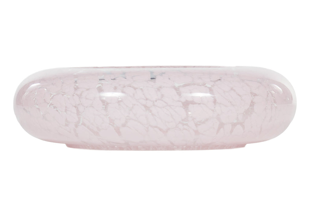 Vide-poche en verre rose soufflé à la main avec motif italien complexe pour entrée