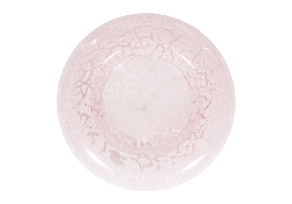 Vide-poche en verre rose soufflé à la main avec motif italien complexe pour entrée