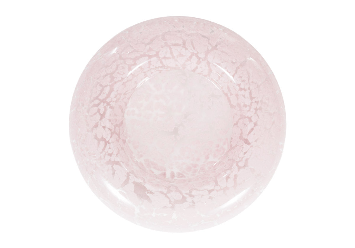 Vide-poche en verre rose soufflé à la main avec motif italien complexe pour entrée