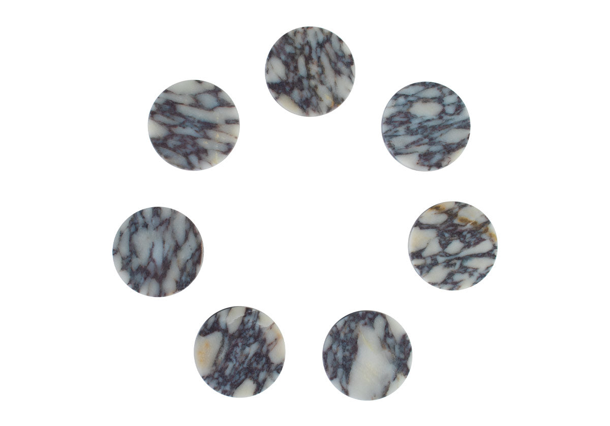 Ensemble de sous-verres en marbre sculpté avec veinage naturel pour table basse et cuisine