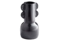 Vase en céramique terre cuite avec glaçure noire d'inspiration autochtone pour étagères