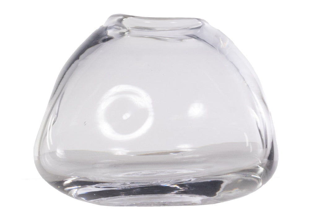 Vase en verre transparent artisanal avec texture alvéolée soufflée à la main pour toute pièce