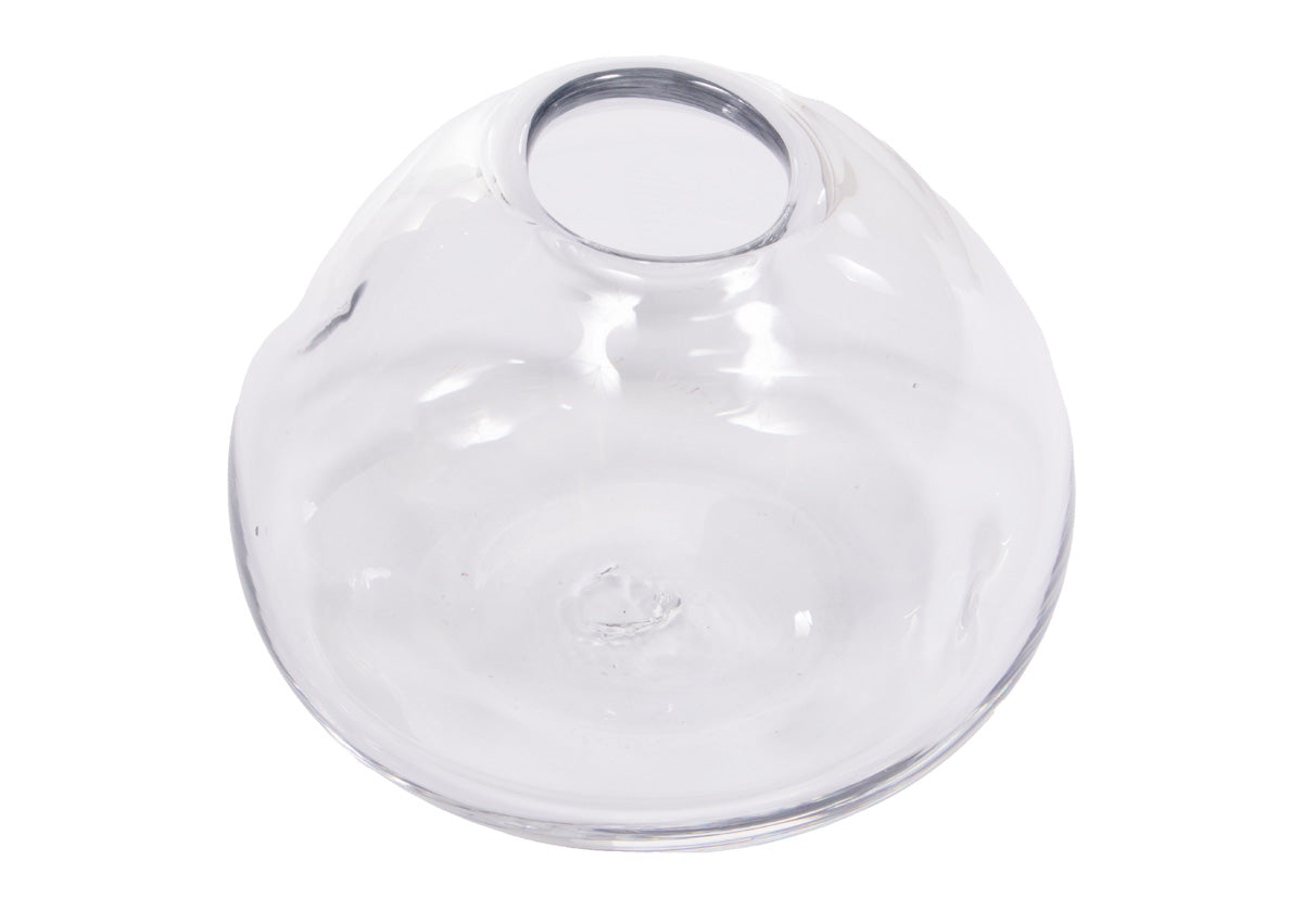 Vase en verre transparent artisanal avec texture alvéolée soufflée à la main pour toute pièce