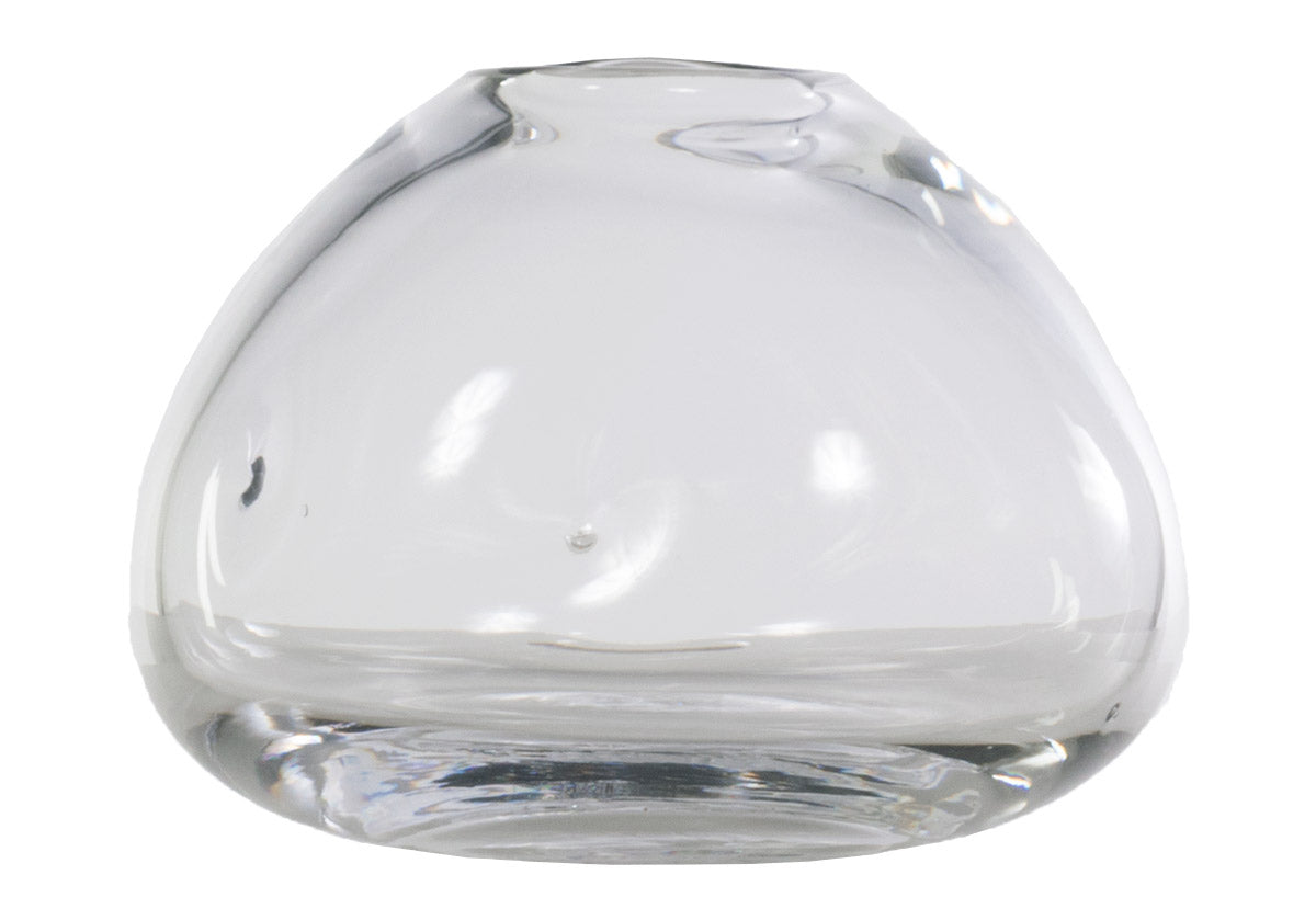 Vase en verre transparent artisanal avec texture alvéolée soufflée à la main pour toute pièce