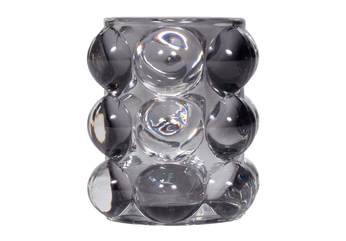 Photophore bulle en verre texturé, forme arrondie polyvalente pour toutes les pièces
