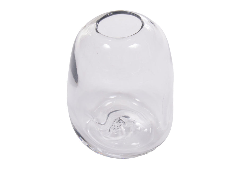Vase en verre transparent artisanal avec texture alvéolée soufflée à la main pour toute pièce